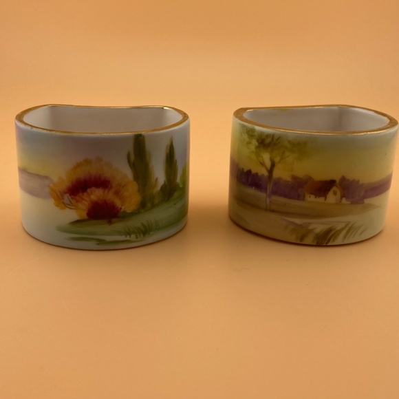 Vintage Nippon Hand Painted Napkin Rings - Set of Two - Picture 5 of 6